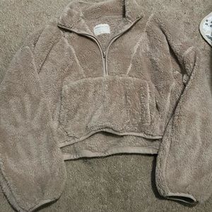Forever 21, light brown fluffy sweater, Size large fits like a medium